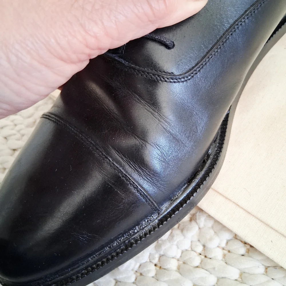 Salvatore Ferragamo Classic Oxford Dress Shoes Formal Wedding Black Tie Sz:10.5B